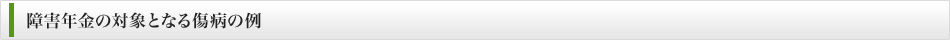 障害年金の対象となる傷病の例